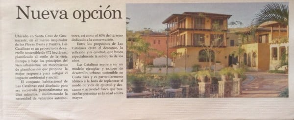 La Republica Article on Las Catalinas